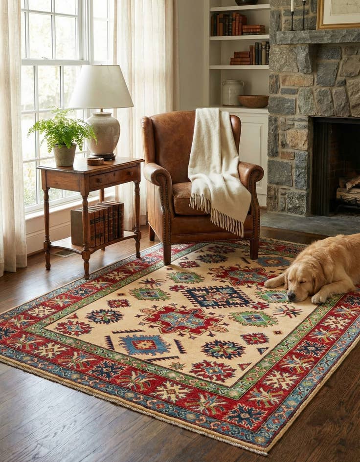 Detail image of 5' x 6' 8  Hand Knotted Kazak Rug