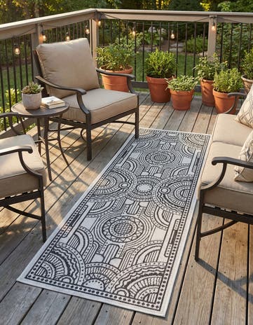 2' x 5' 3 Easy-Clean Traditional Indoor / Outdoor Runner Rug