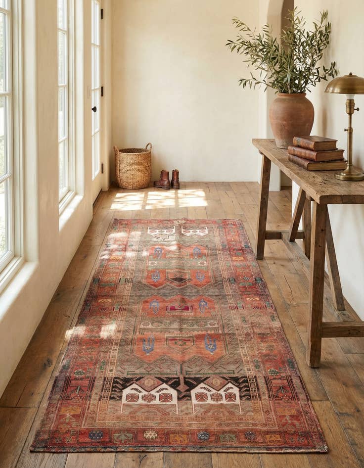 Detail image of  5' x 9' 8  Hand Knotted Ultra Vintage Persian Wool Runner Rug