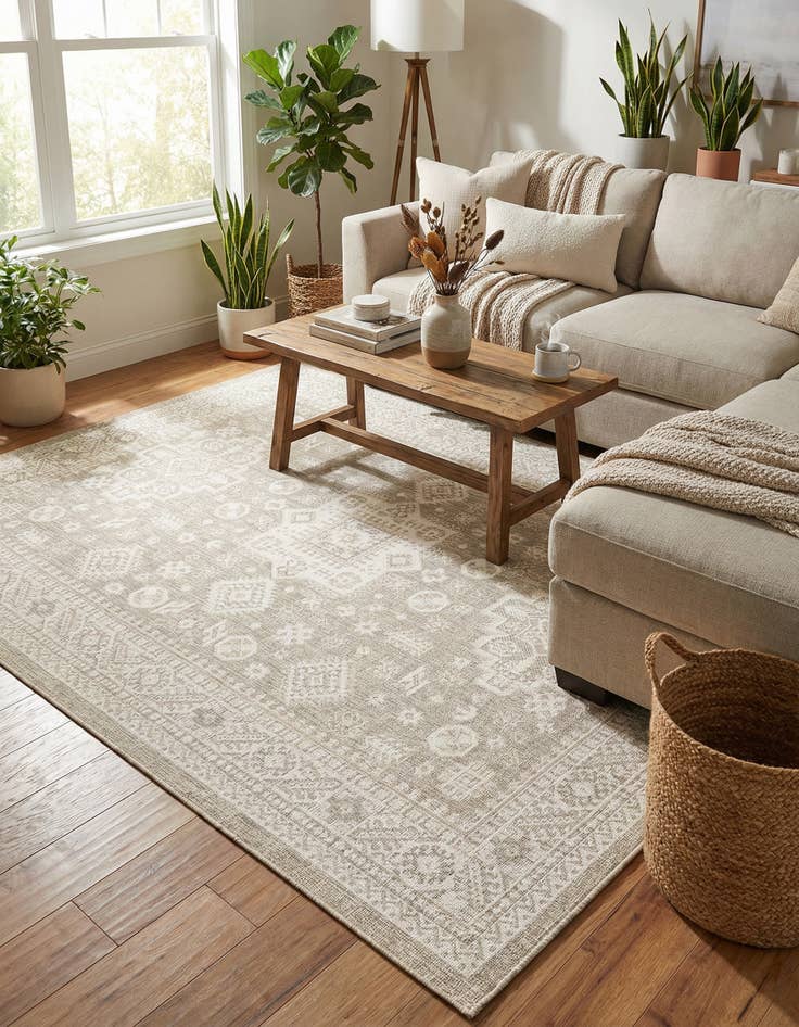 Detail image of 7' 10 x 11' Easy-Clean Aztec Indoor / Outdoor Rug