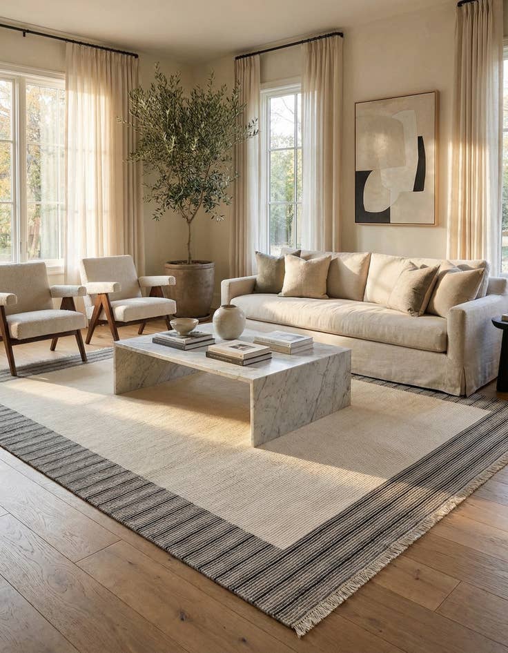 Detail image of  7' 10 x 9' 9  Hand Knotted Darya Wool Rug