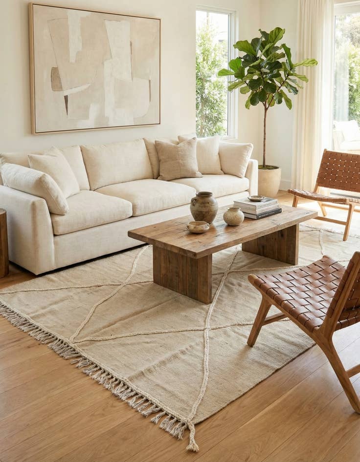 Detail image of 5' x 6' 8  Hand Woven Kilim Modern Wool Rug