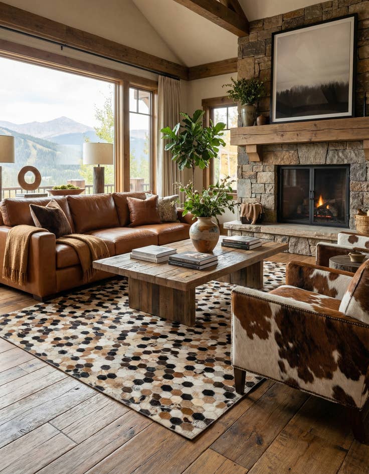 Detail image of 5' 1 x 7' 11 Cowhide - Patchwork Rug