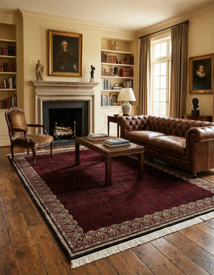 Detail image of 6' 8 x 9' 9 Hand Knotted Mahal Oriental Wool Rug