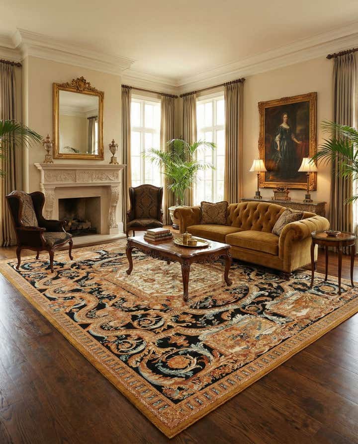 9' x 12' Easy-Clean Traditional Indoor / Outdoor Rug
