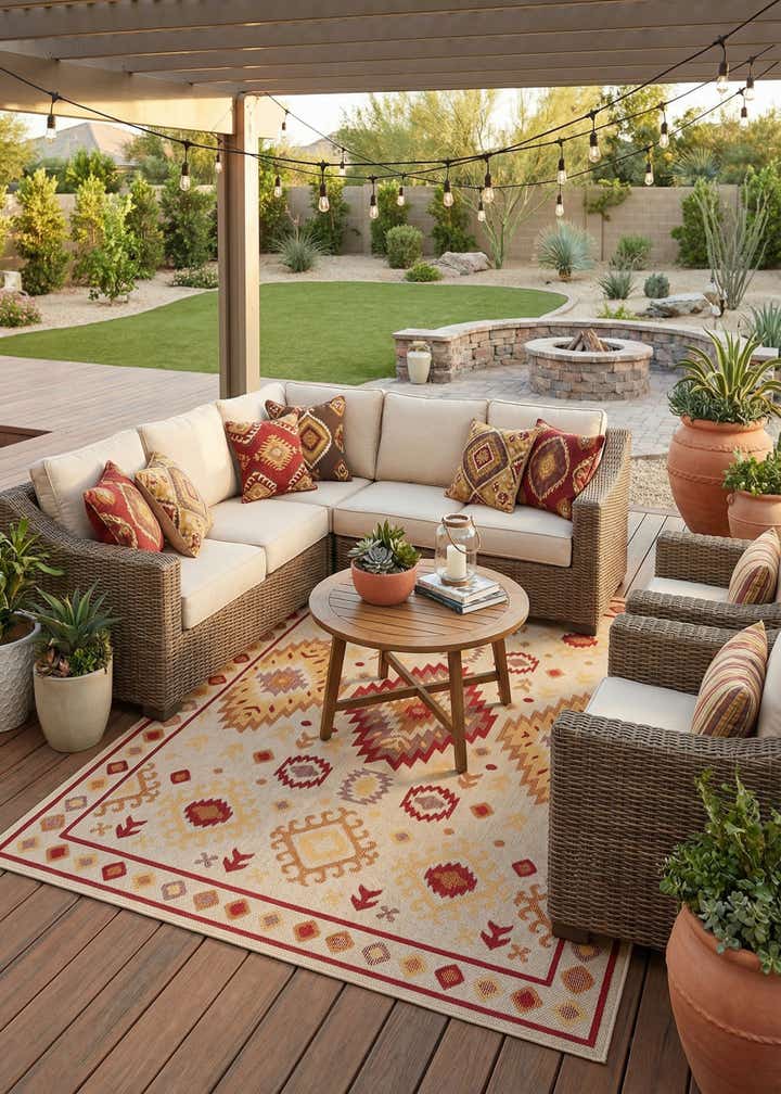 7' 10 x 10' Easy-Clean Baja Indoor / Outdoor Rug