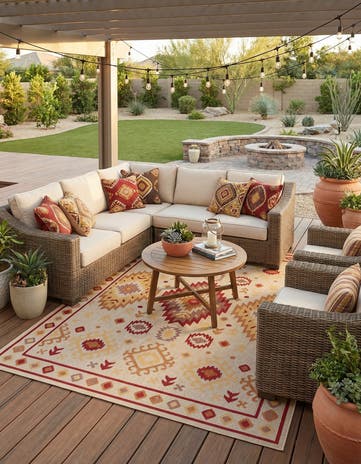 7' 10 x 10' Easy-Clean Baja Indoor / Outdoor Rug