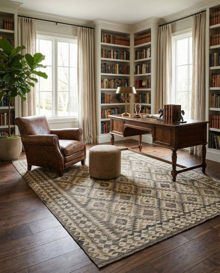 Detail image of 6' 10 x 10' 3 Hand Woven Kilim Maymana Wool Rug