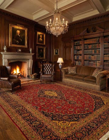 9' 6 x 12' 9 Kashan Wool Rug