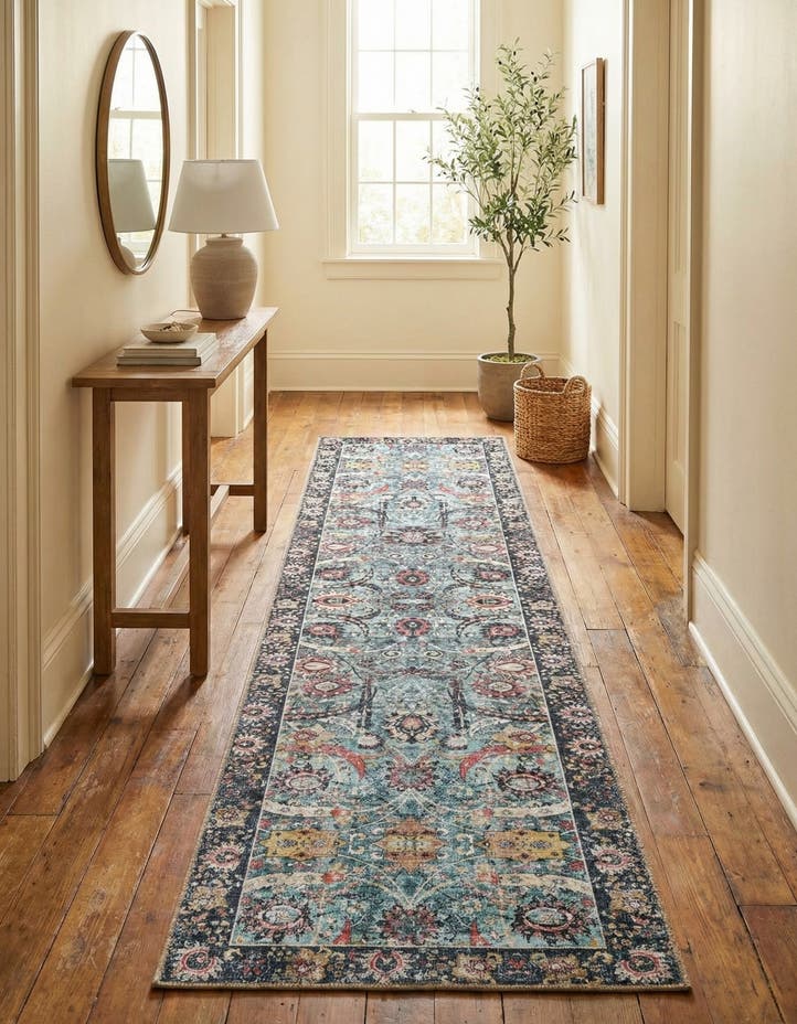 2' 7 x 12' Washable Timeless Runner Rug