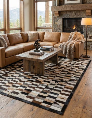 5' 3 x 8' Cowhide - Patchwork Rug