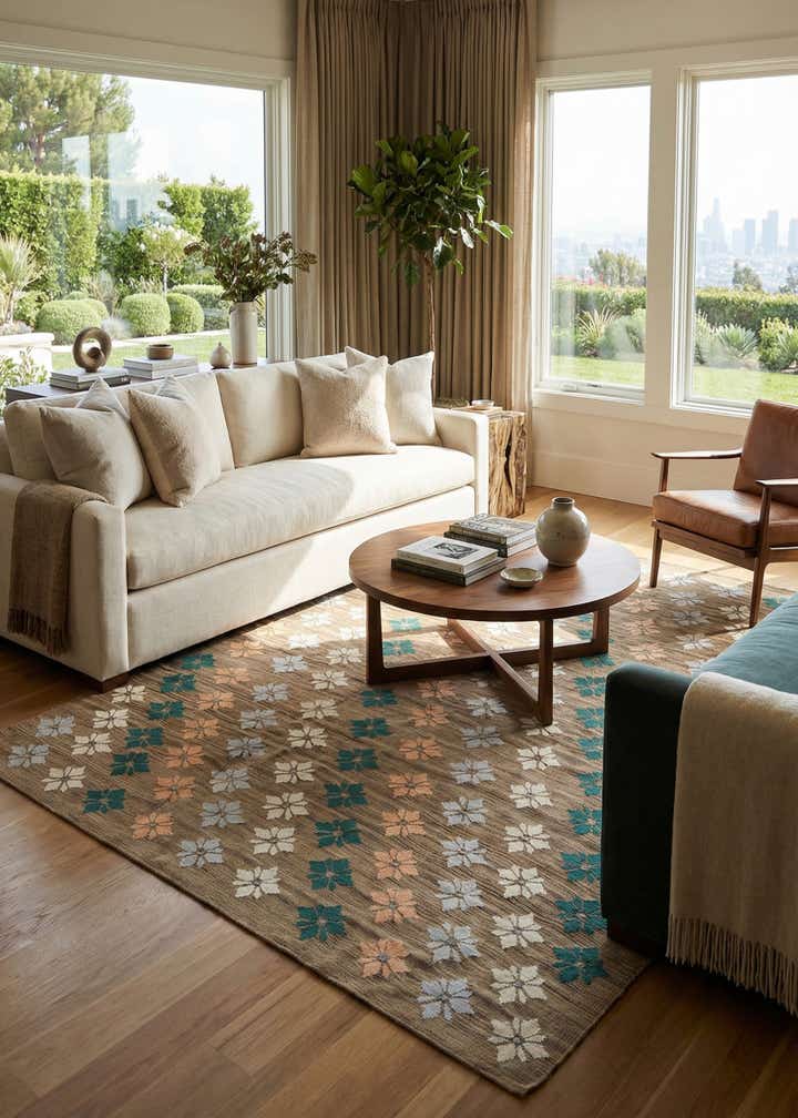 7' 3 x 9' 3 Hand Woven Kilim Modern Rug