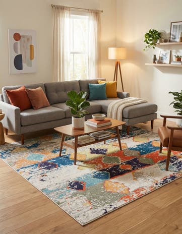 7' 10 x 7' 10 Washable Vivid Square Rug