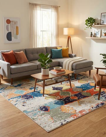 7' 10 x 7' 10 Washable Vivid Square Rug