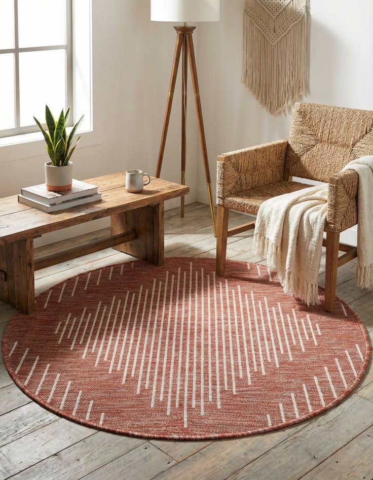 Detail image of  3' x 3'  Washable Modern Indoor / Outdoor Round Rug