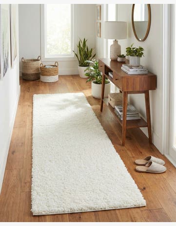 2' 7 x 12' Soft Solid Shag Runner Rug