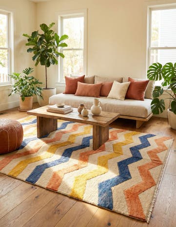 5' 1 x 7' Hand Knotted Moroccan Wool Rug