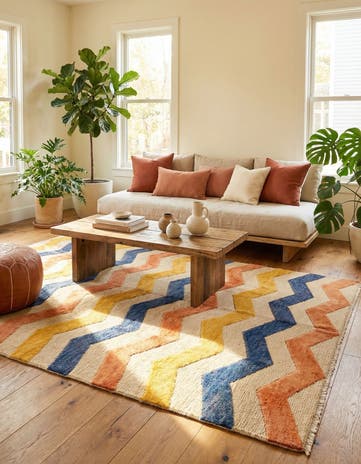 5' 1 x 7' Hand Knotted Moroccan Wool Rug
