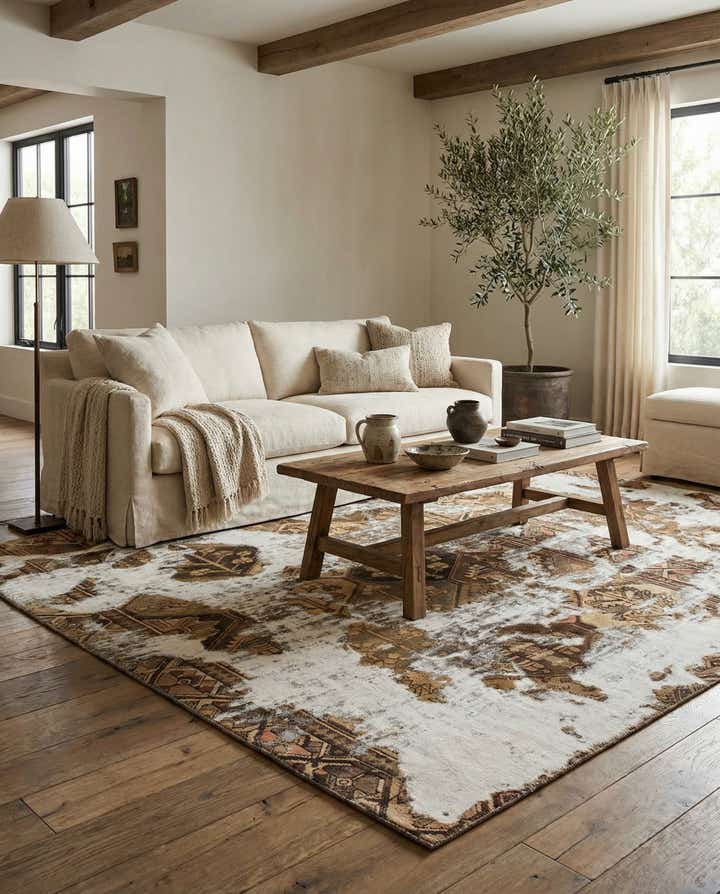 6' 3 x 9' 8 Hand Knotted Ultra Vintage Persian Wool Rug