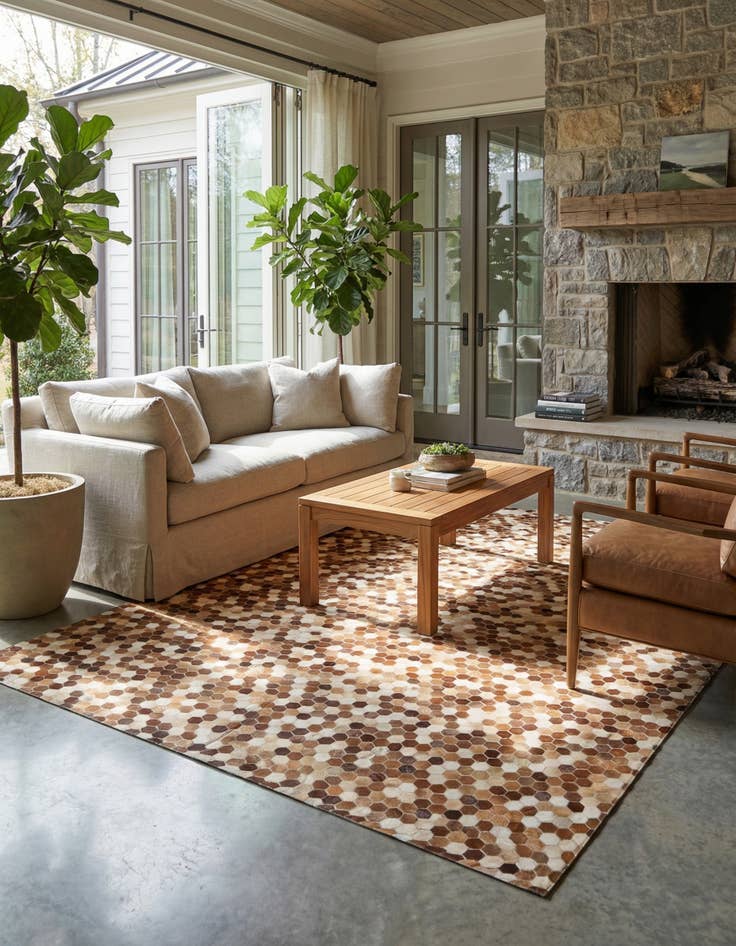 Detail image of 7' 9 x 9' 8 Cowhide Stocks Rug