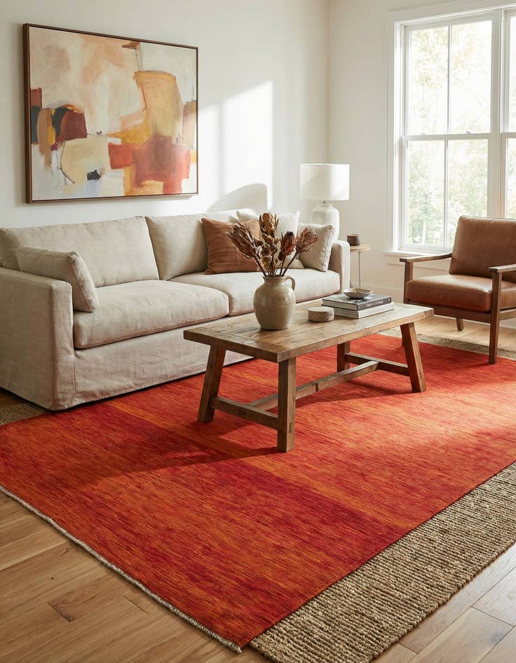 Detail image of 7' x 10'  Hand Woven Kilim Modern Wool Rug