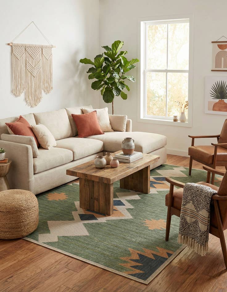 Detail image of  10' x 14'  Washable Baja Indoor / Outdoor Rug