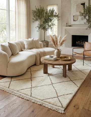 4' 9 x 8' 3 Hand Knotted Moroccan Wool Rug