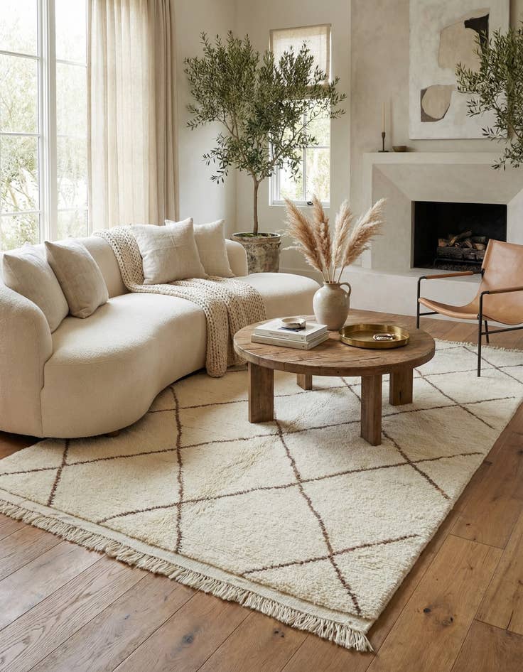 Detail image of 4' 9 x 8' 3  Hand Knotted Moroccan Wool Rug