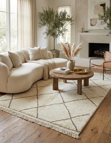 4' 9 x 8' 3 Hand Knotted Moroccan Wool Rug