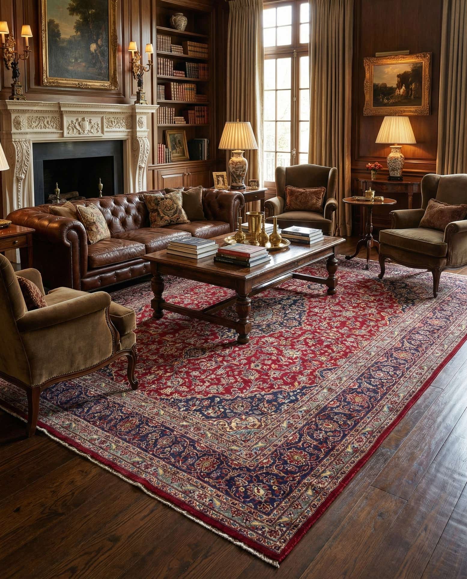 9' 7 x 13' Hand Knotted Mashad Persian Wool Rug