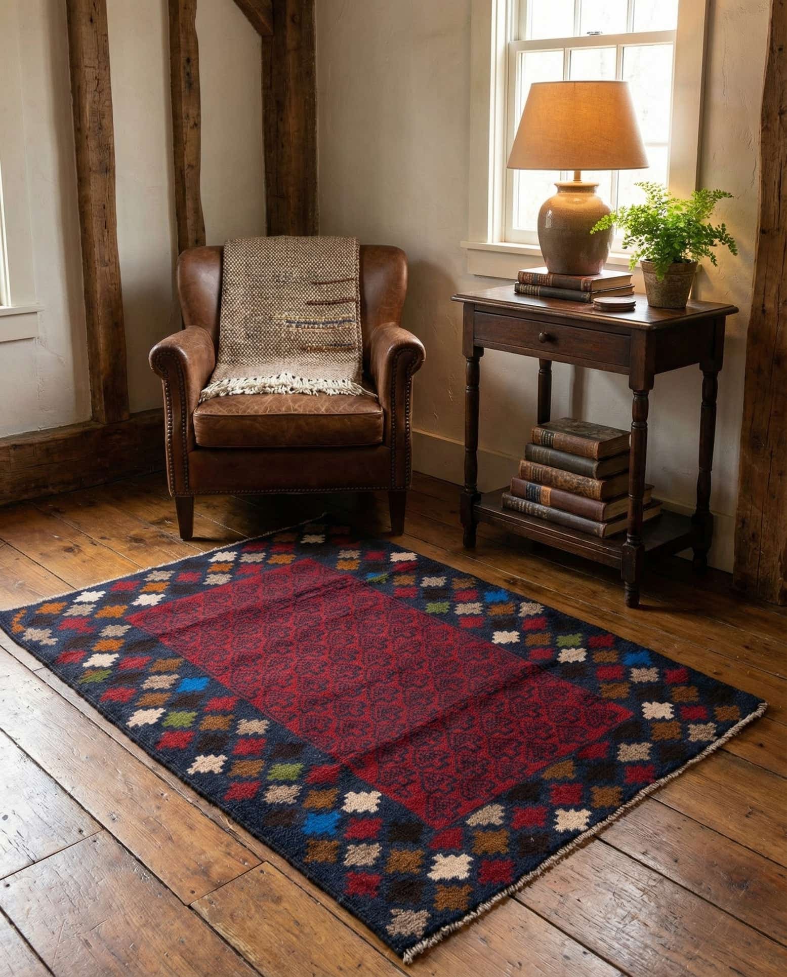 3' x 4' 5 Hand Knotted Balouch Persian Wool Rug