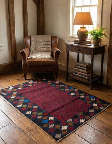3' x 4' 5 Hand Knotted Balouch Persian Wool Rug
