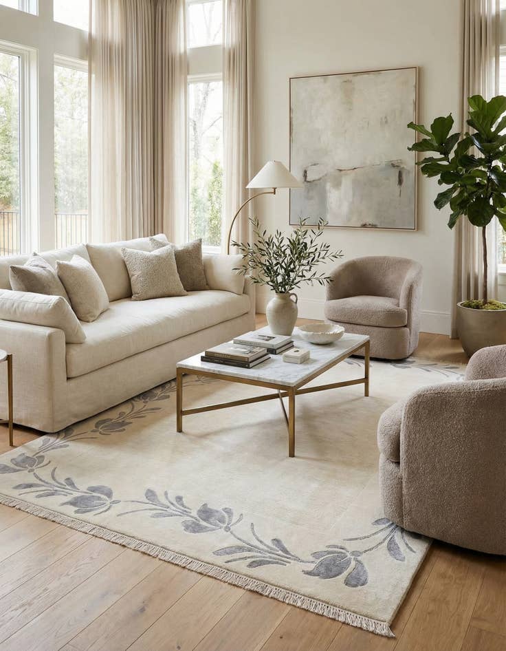 Detail image of 6' 7 x 9' 9  Hand Knotted Darya Wool Rug