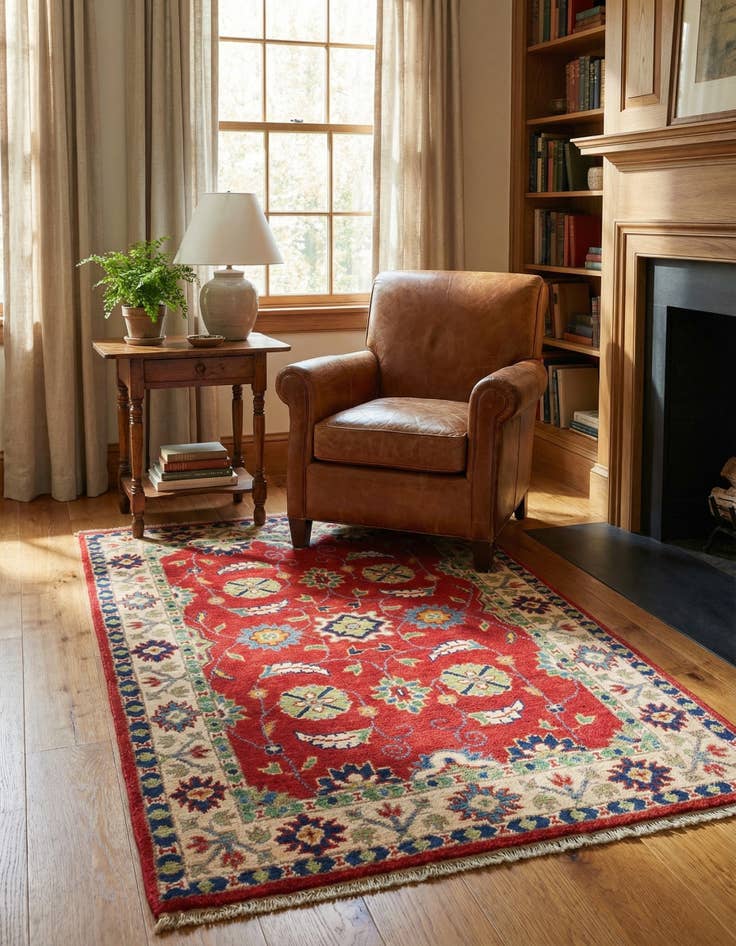 Detail image of  2' 7 x 4' 2  Hand Knotted Kazak Rug