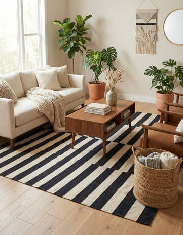 4' 1 x 5' 10 Hand Woven Kilim Modern Wool Rug