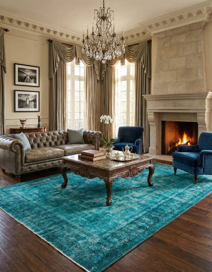 Detail image of 9' 9 x 13' Vintage Royal Wool Rug