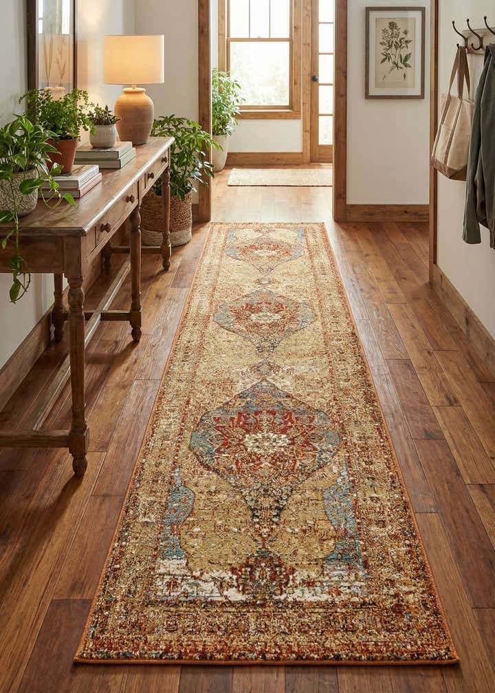 2' 7 x 12' Easy-Clean Traditional Indoor / Outdoor Runner Rug