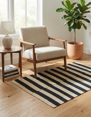 3' 4 x 4' 11 Hand Woven Kilim Modern Wool Rug