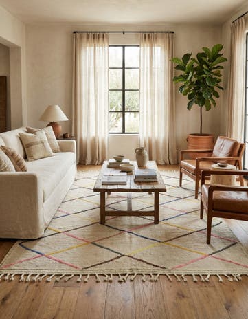 6' 3 x 10' Hand Knotted Moroccan Wool Rug