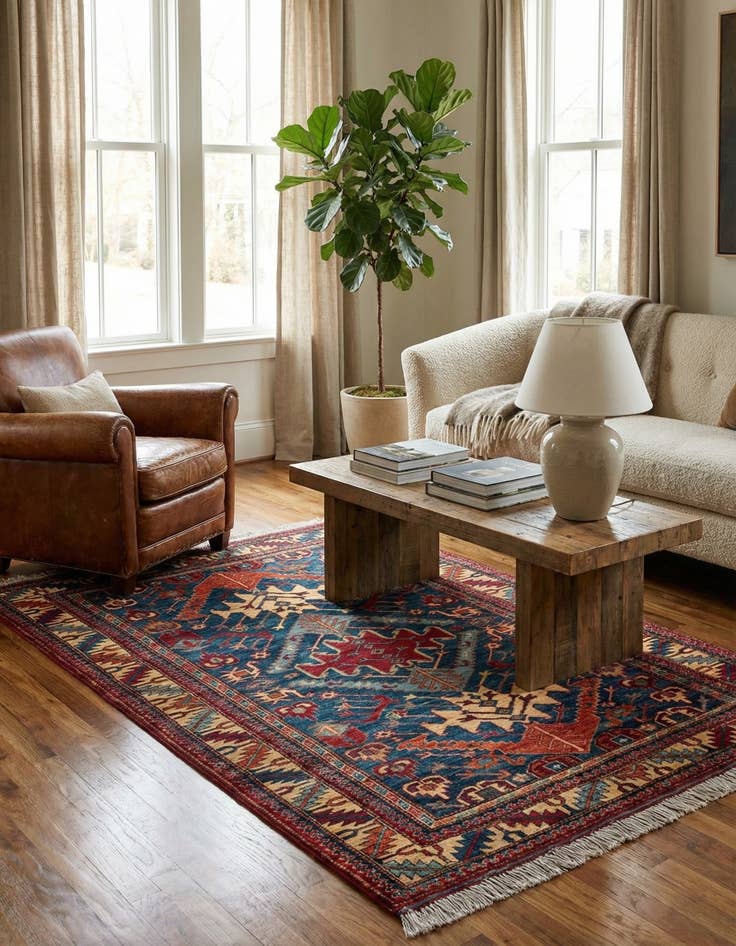 Detail image of  3' 10 x 5' 11  Hand Knotted Kazak Wool Rug