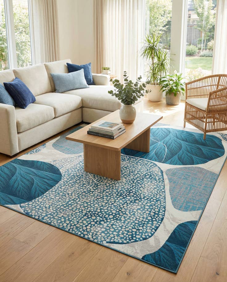 Detail image of 9' x 12' Easy-Clean Modern Indoor / Outdoor Rug