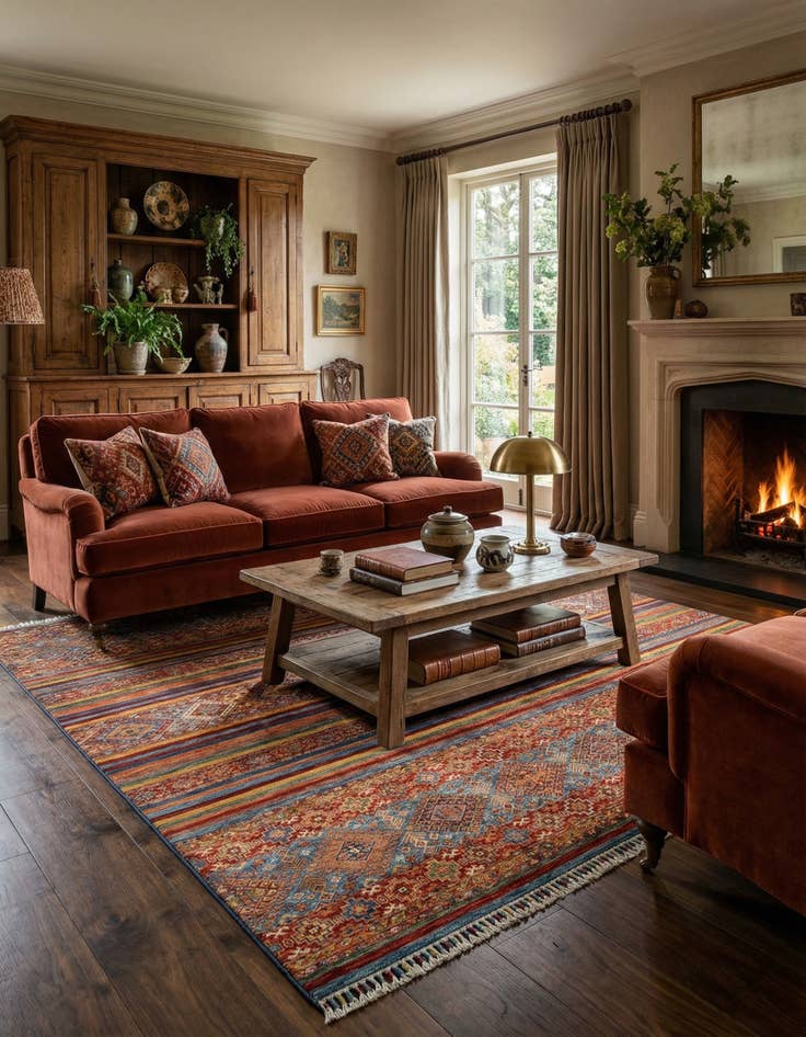 Detail image of 5' 10 x 8' 11 Torkman Wool Rug