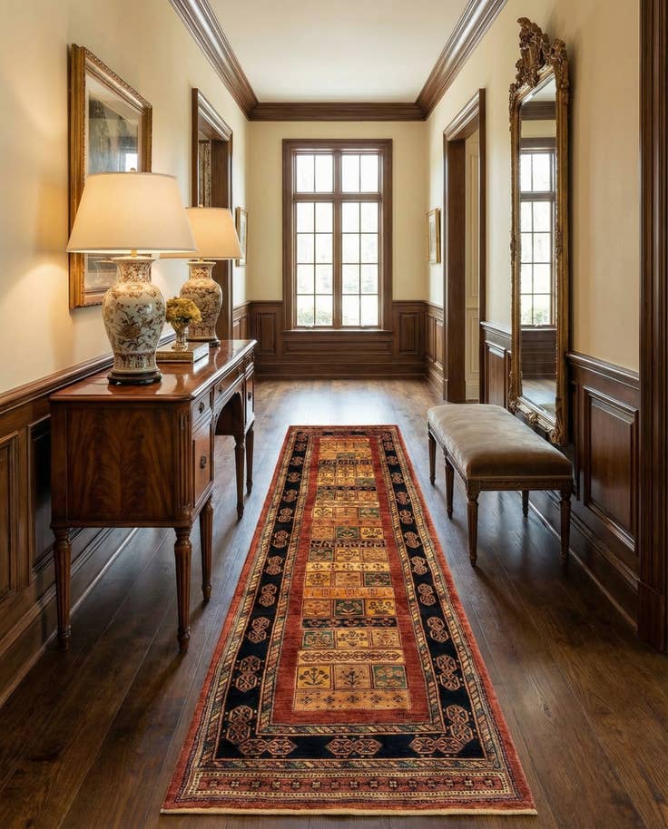 Detail image of 2' 7 x 9' 9 Luribaft Wool Runner Rug