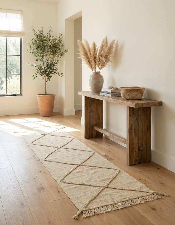 Detail image of 2' 5 x 10' 1  Hand Woven Moroccan Wool Runner Rug