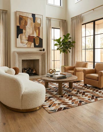 5' 1 x 7' 10 Cowhide Rug