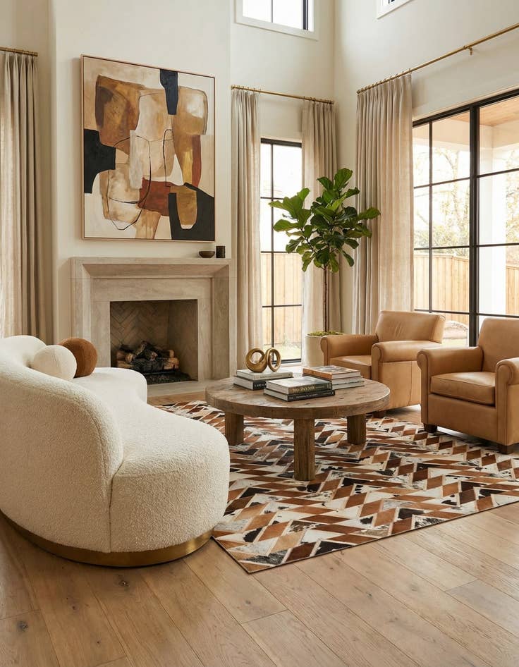 Detail image of 5' 1 x 7' 10 Cowhide Rug