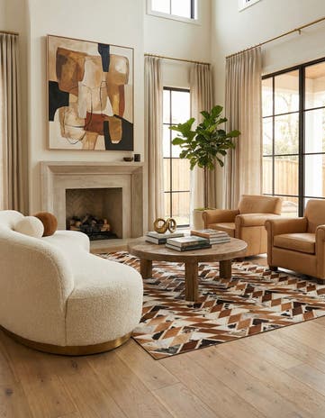 5' 1 x 7' 10 Cowhide Rug