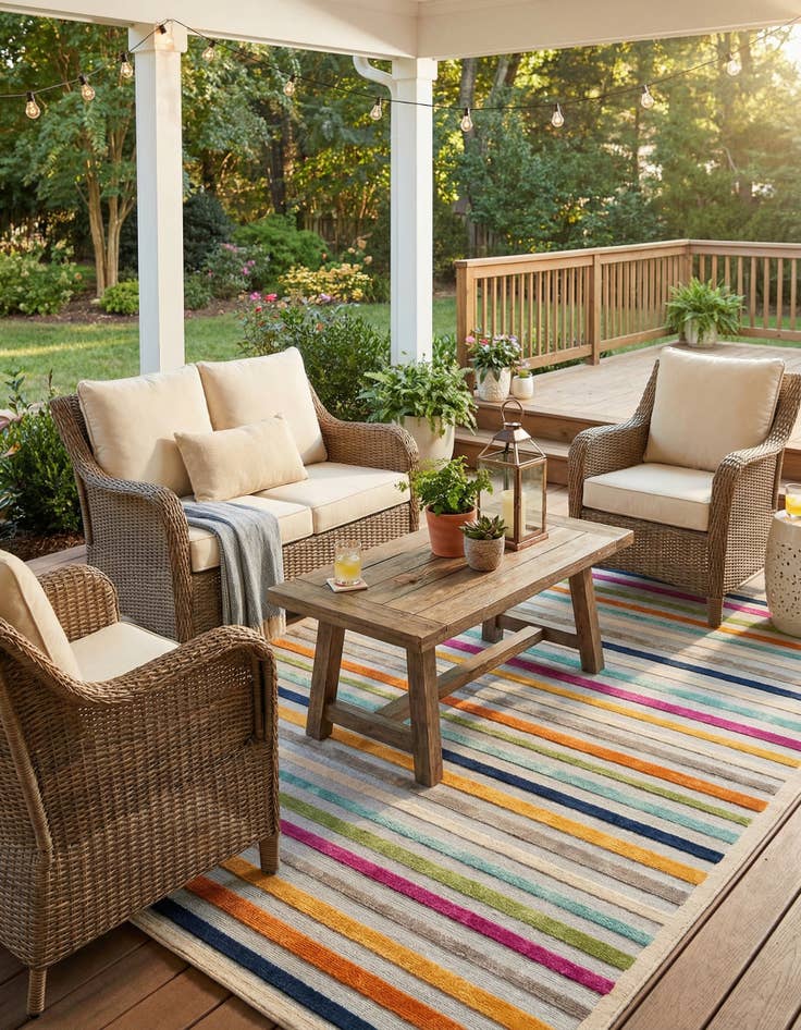 Detail image of 9' x 12'  Washable Aruba Indoor / Outdoor Rug