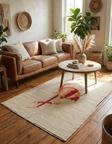 3' 2 x 4' 7 Hand Woven Kilim Suzani Wool Rug