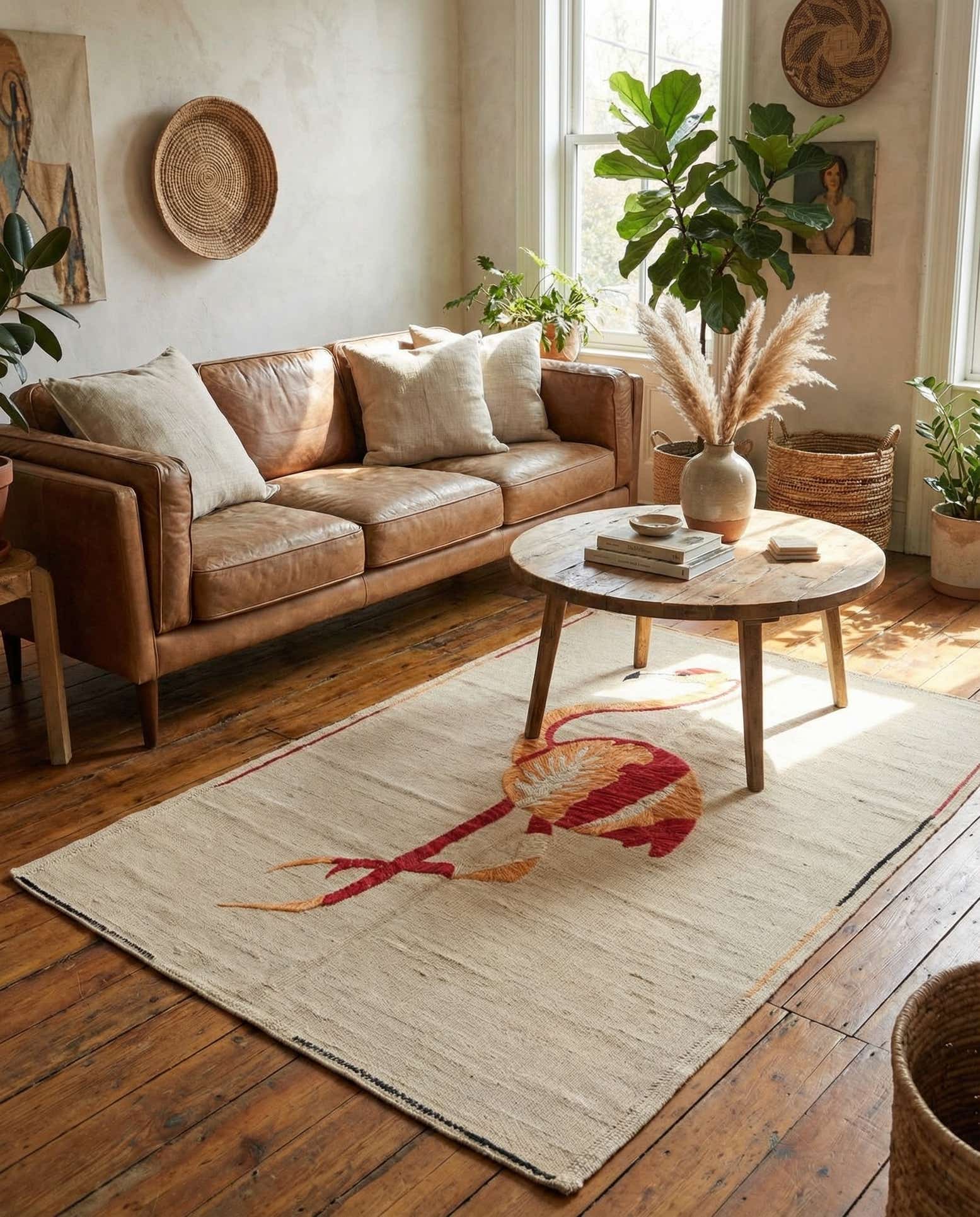 3' 2 x 4' 7 Hand Woven Kilim Suzani Wool Rug